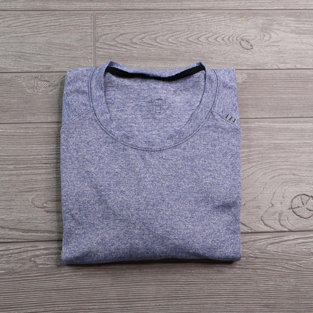 Lululemon Metal Vent Tech Short Sleeve Shirt Men's Large Blue Heathered